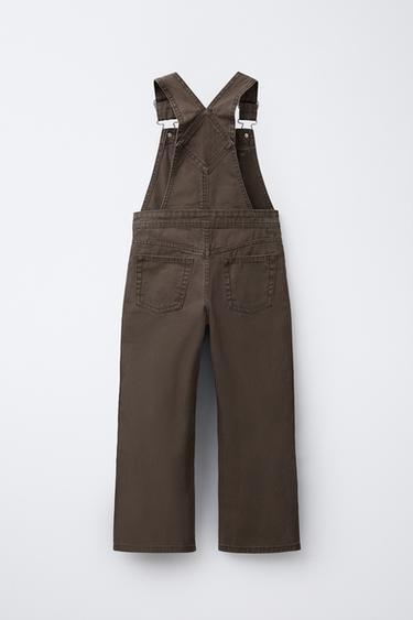 LONG DENIM DUNGAREES - Brown by Zara - Image 1