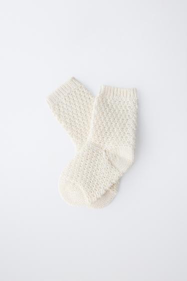 COTTON SILK TEXTURED SOCKS - Ecru by Zara - Image 3