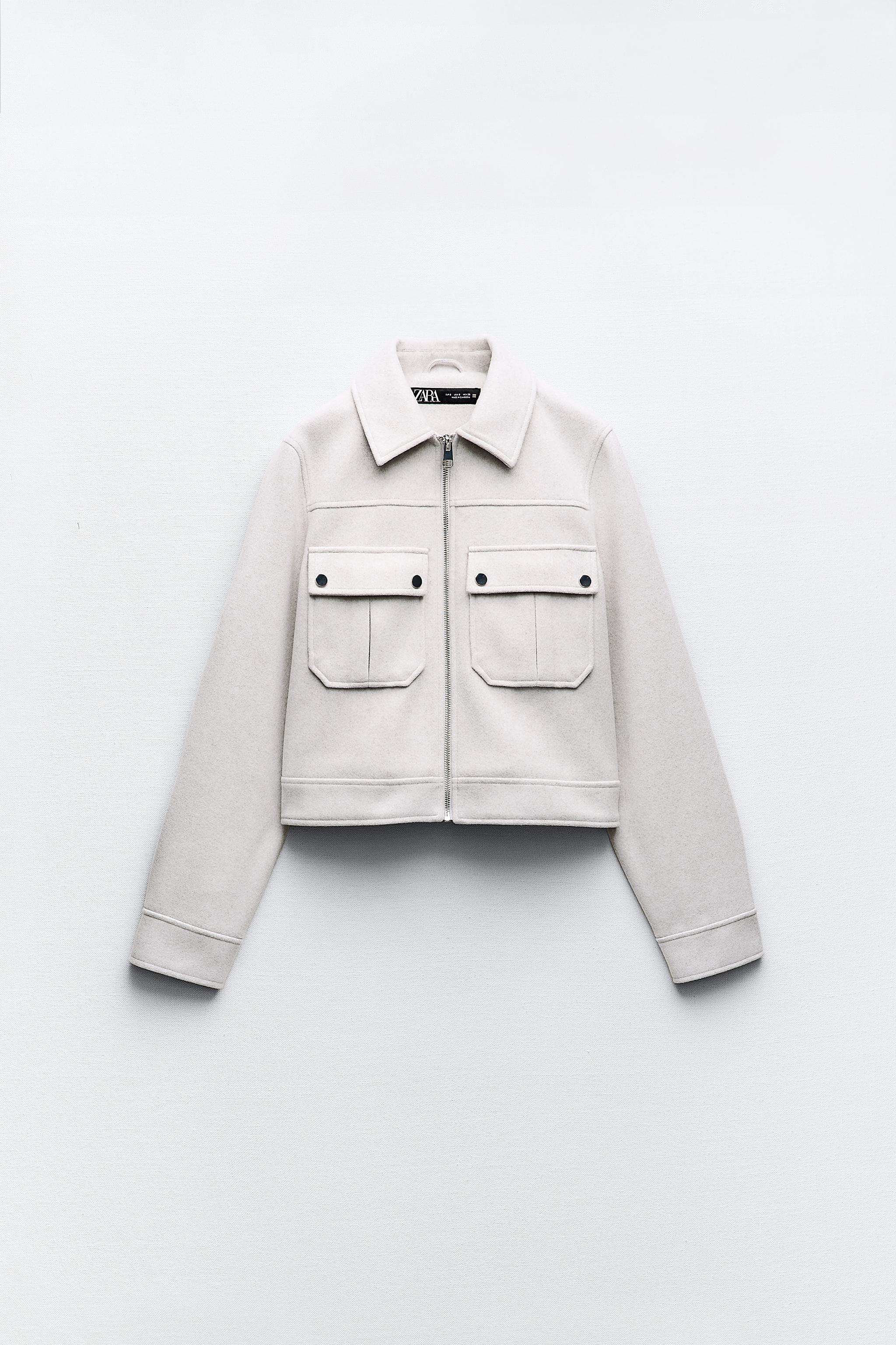 Zara white bomber outlet jacket