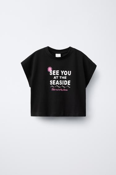 CAMISETA ESTAMPADO - Negro de Zara