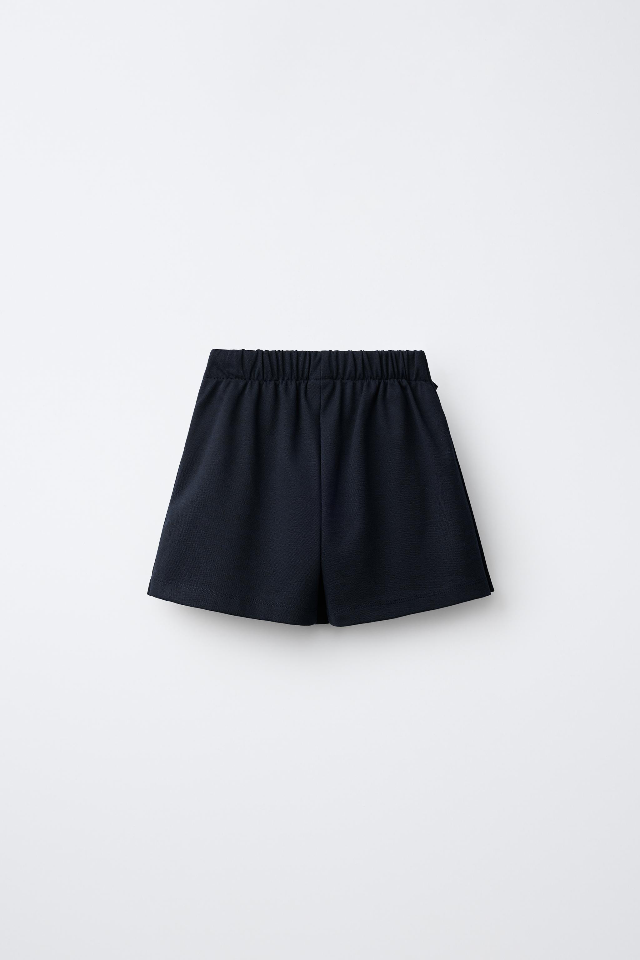 BUCKLE DETAIL SKORT — Navy blue