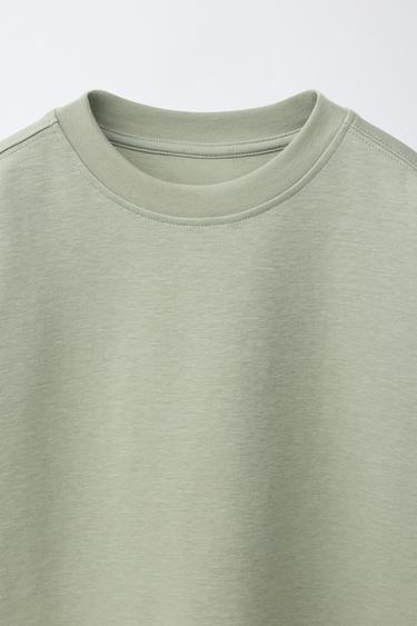 T-SHIRT UNI INTERLOCK - Gris taupe de Zara - Image 2