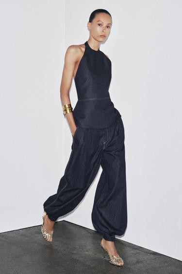 БОСОНОЖКИ-КРАБИКИ НА КАБЛУКЕ С МЕТАЛЛИЧЕСКИМ ЭФФЕКТОМ — Золотистый от Zara