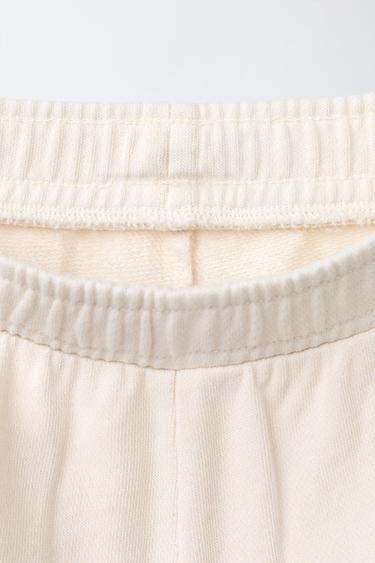 PLUSH BARREL TROUSERS WITH LOGO - Oyster-white by Zara - Image 2