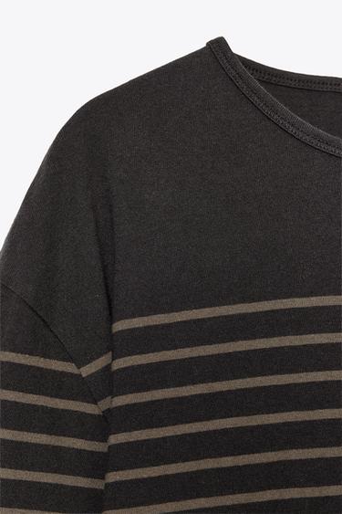 Zara STRIPED LONG SLEEVE T-SHIRT - Striped