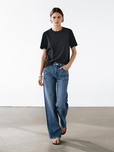 T-shirt à manches courtes 100 % coton - Noir de Zara