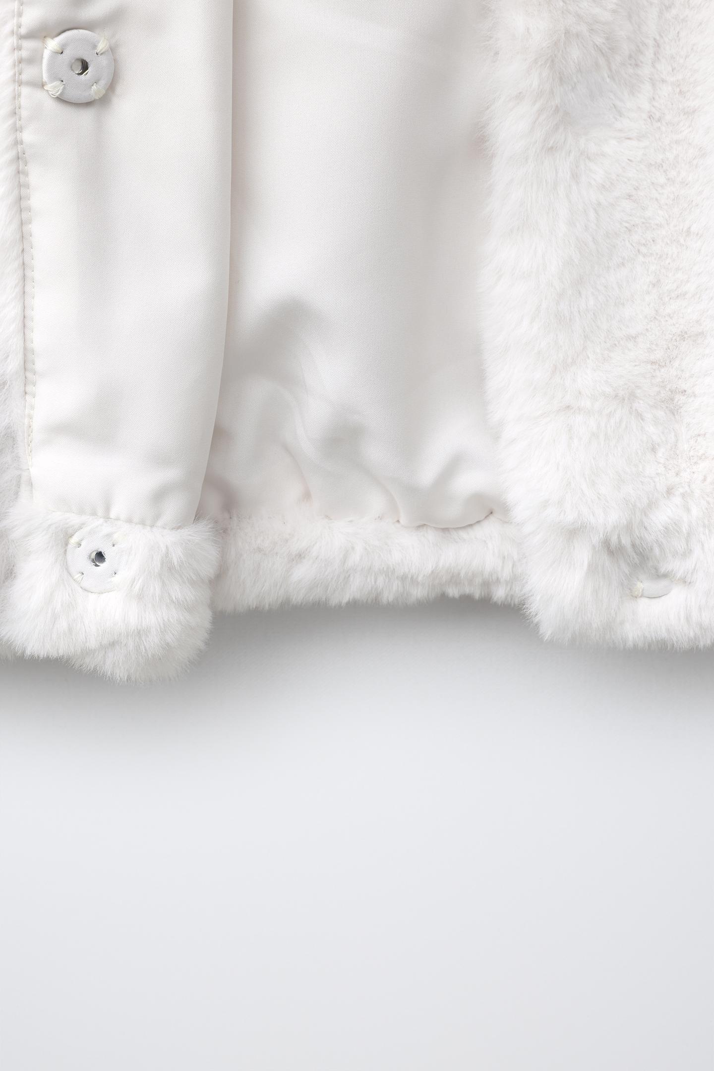 Детский жилет Zara Faux-Fur Vest, цвет: Устричный белый — фото 7