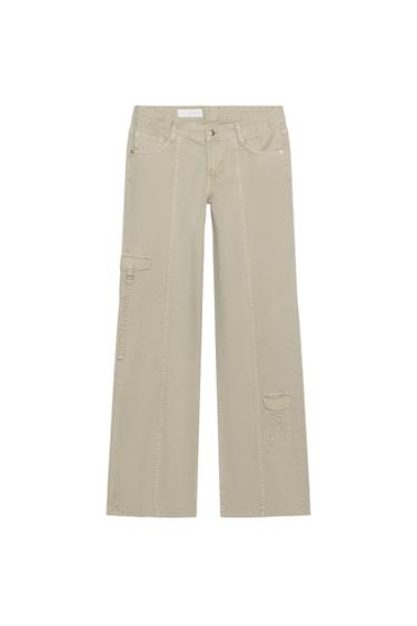 CARGO TROUSERS WITH SEAMS - Stone by Zara