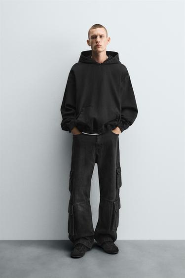 DENIM HOODIE - Black by Zara - Image 0