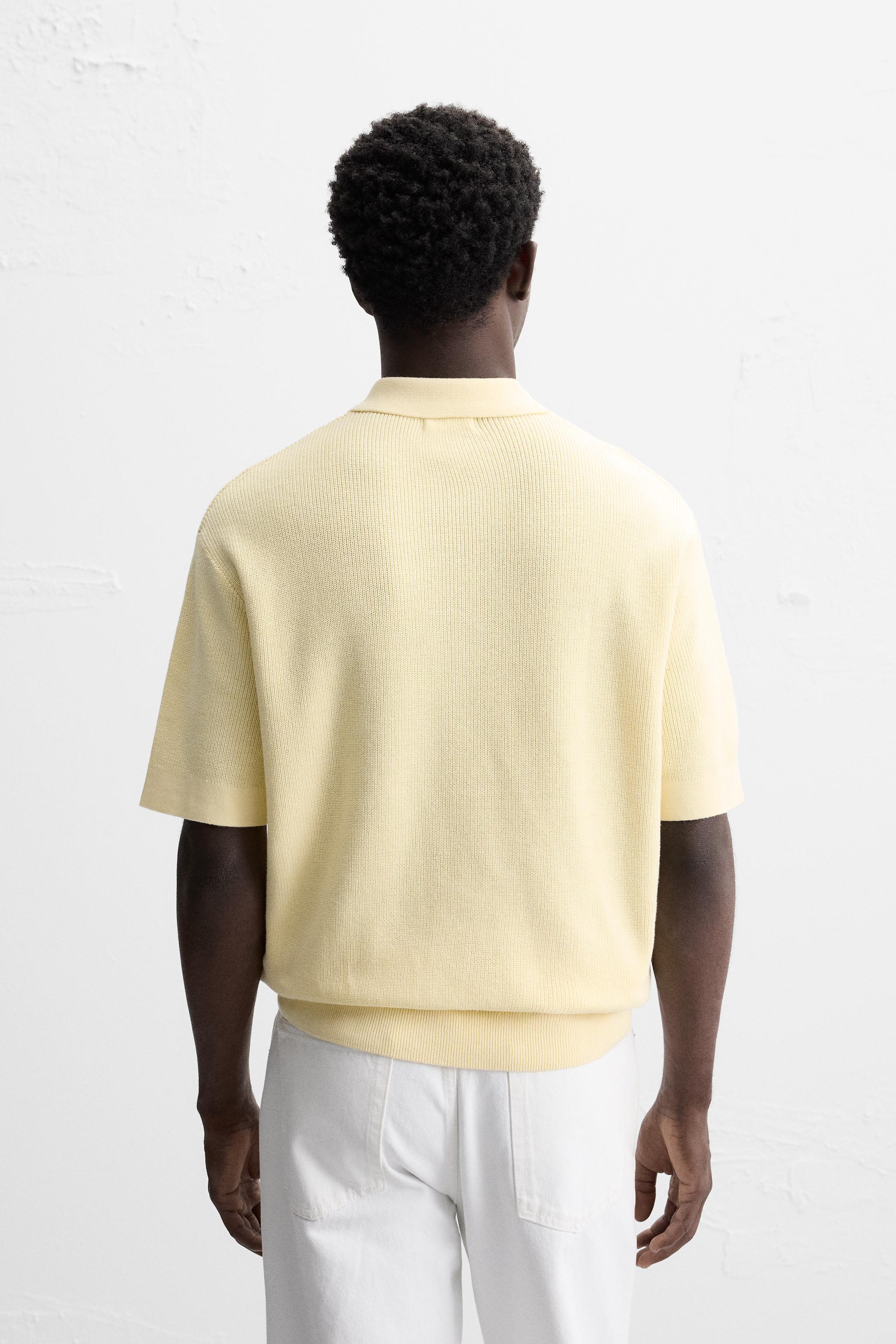 POLO EN MAILLE PERLÉE À ZIP