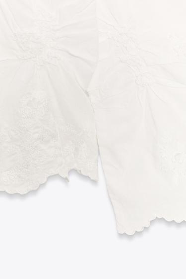 BLOUSE PLIS ET BRODERIES ZW COLLECTION - Blanc de Zara - Image 6