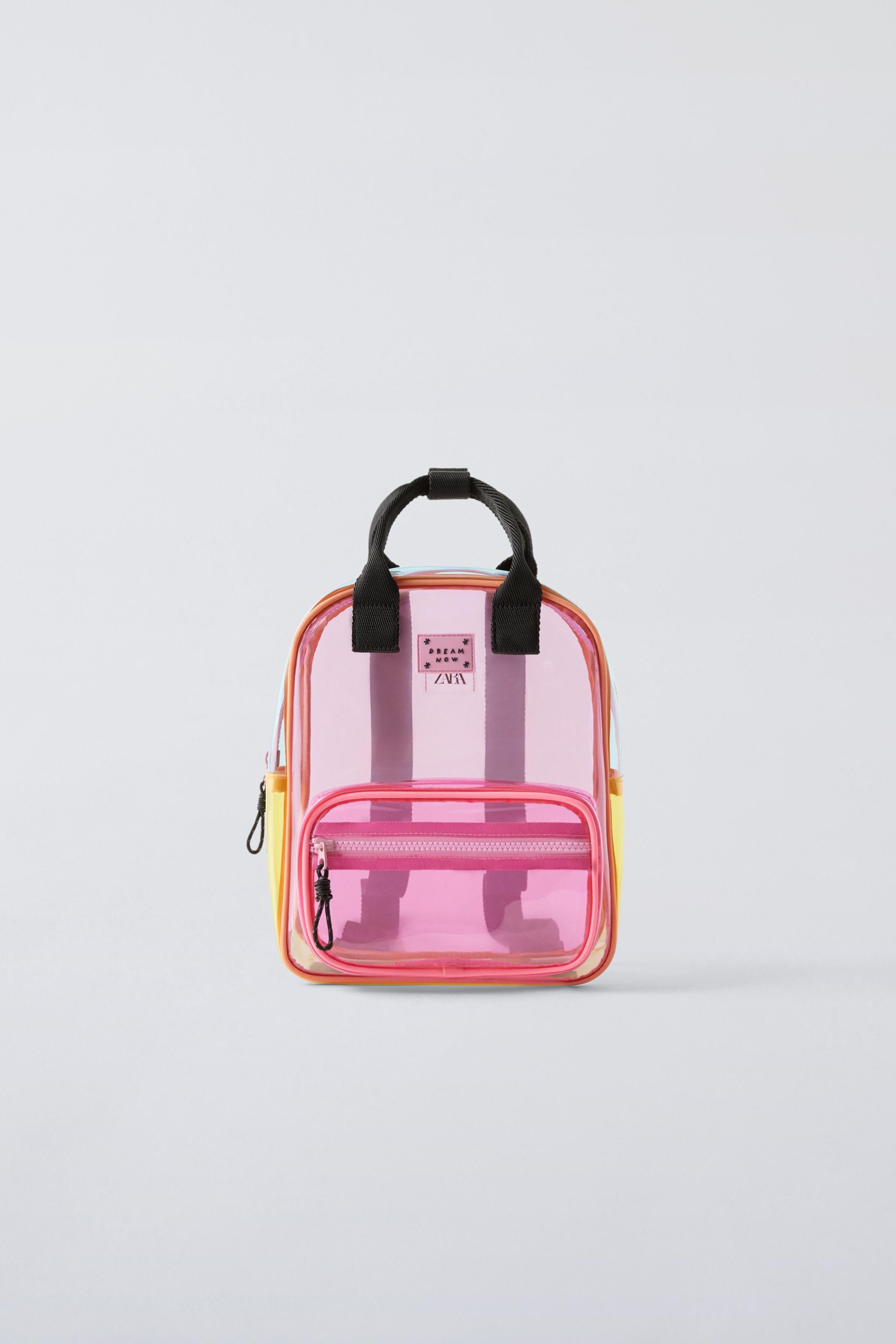 Pink mini backpack clear best sale