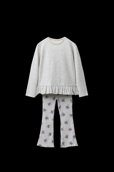 CONJUNTO CAMISETA Y LEGGING SOFT TOUCH ESTAMPADO - Gris vigoré de Zara - Imagen 0