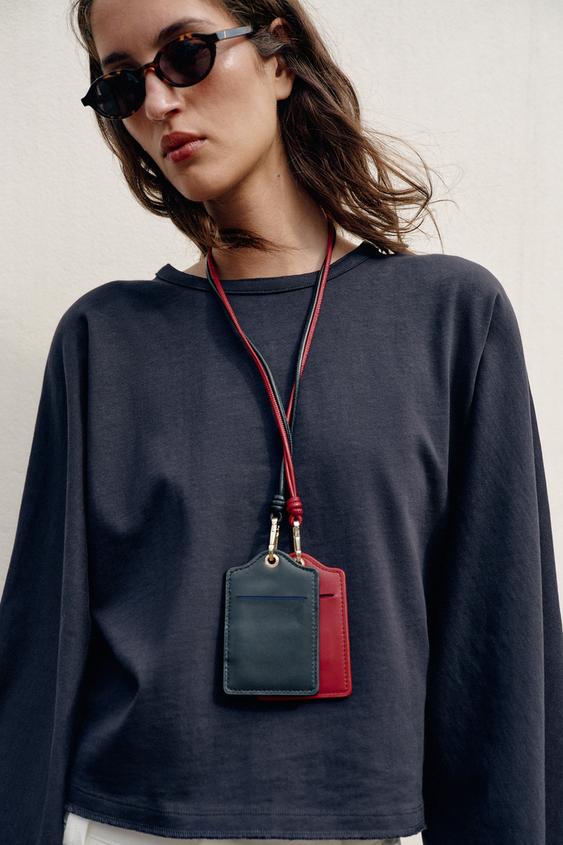 LEATHER CARD HOLDER - Black by Zara - Image 0