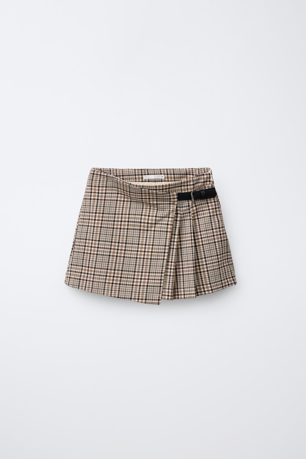 PLEATED CHECKS SKORT