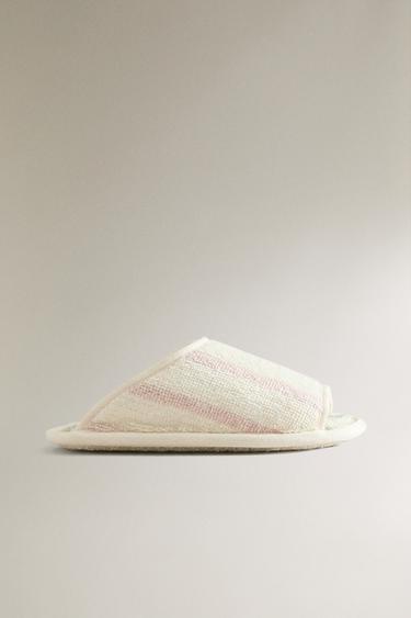 KIDS' STRIPED BATH TOWEL SLIPPERS - Pink by Zara - Image 0