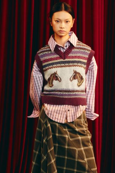 Zara 提花針織背心 - 多色