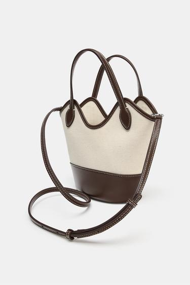 COMBINED CANVAS BAG - Light beige by Zara - Image 3