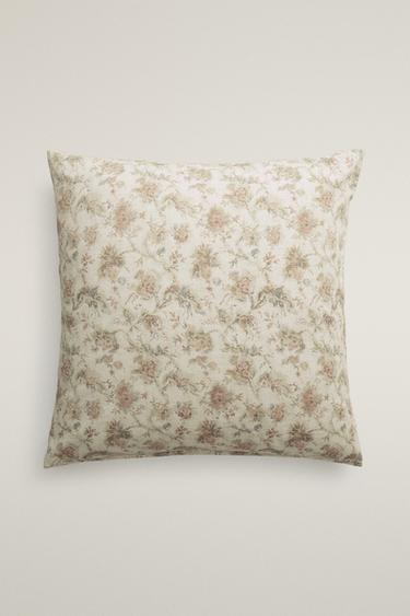 FLORAL SATEEN PILLOWCASE (300 THREAD COUNT) — Beige 2