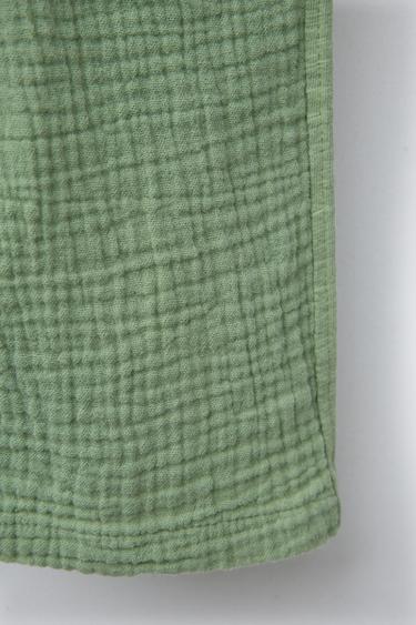 PANTALON EN MATIÈRES VARIÉES À TEXTURE ET MOLLETON - Vert de Zara - Image 3