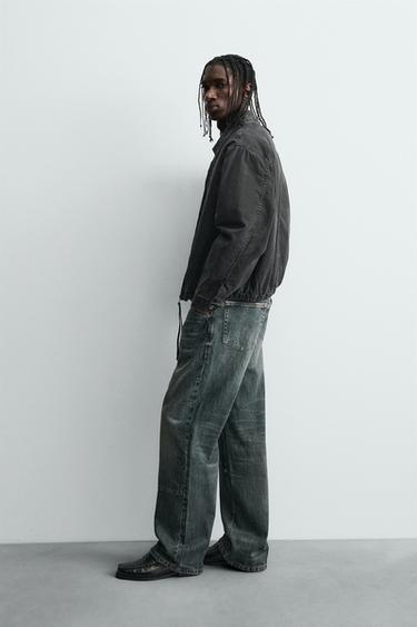 VESTE EN DENIM MATELASSÉE - Charbon de Zara - Image 3
