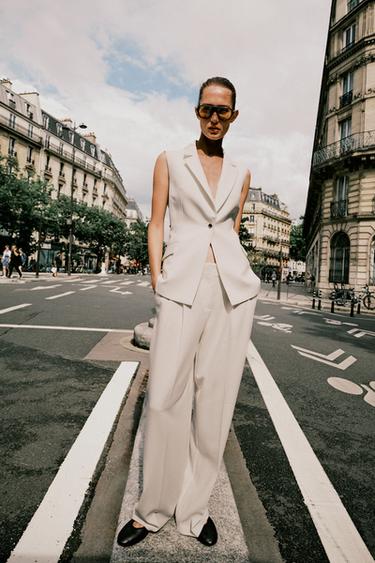 LONG WAISTCOAT WITH ONE BUTTON - Ecru by Zara