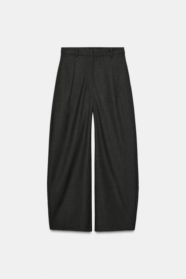 PANTALON BALLON AVEC LAINE ZW COLLECTION - Gris foncé de Zara - Image 5