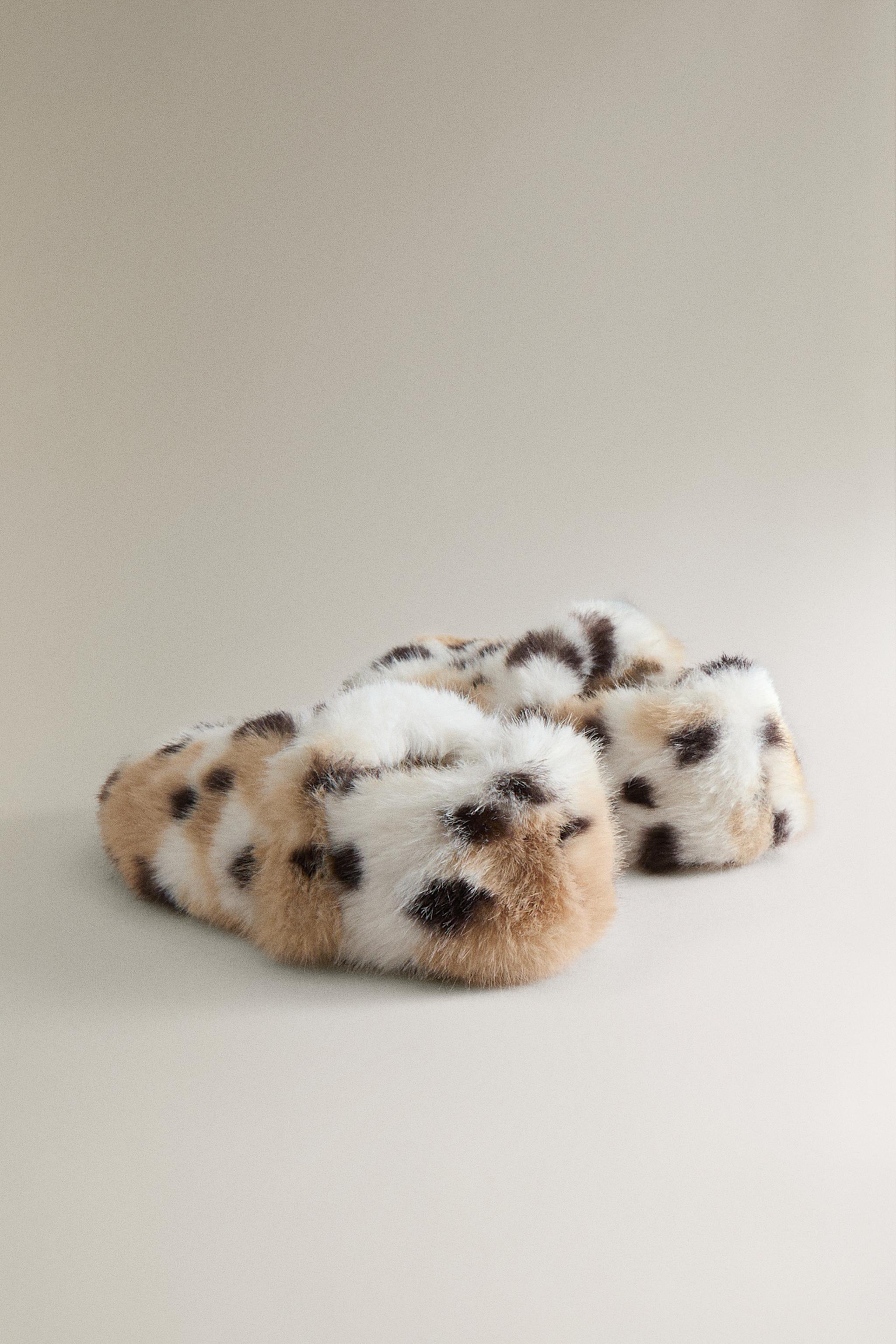 KIDS' FAUX FUR SLIPPERS