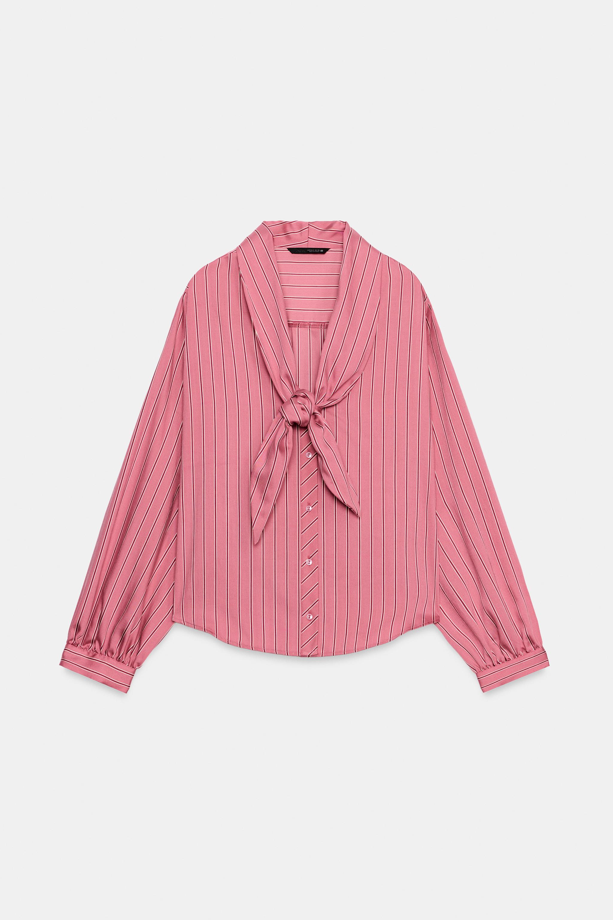 CHEMISE À RAYURES EFFET FOULARD