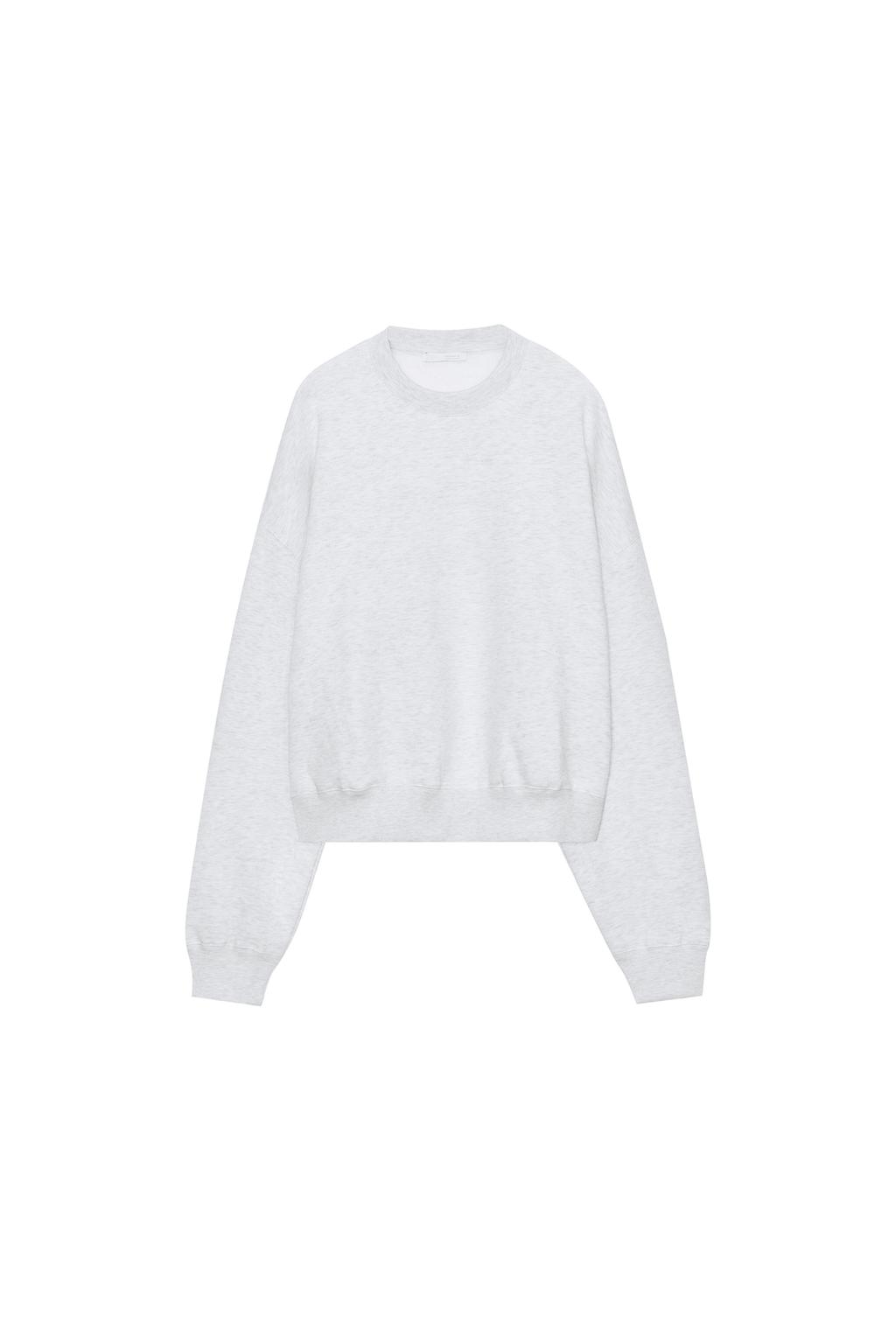 Basic Plush Sweatshirt - Grey Marl by Zara
