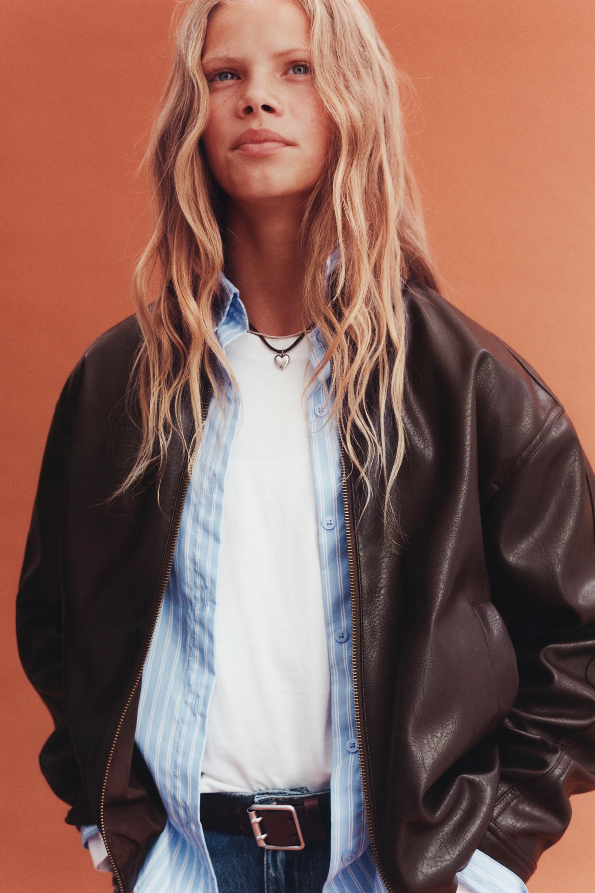フェイクレザー ジャケット - ブラウン | ZARA Japan / 日本