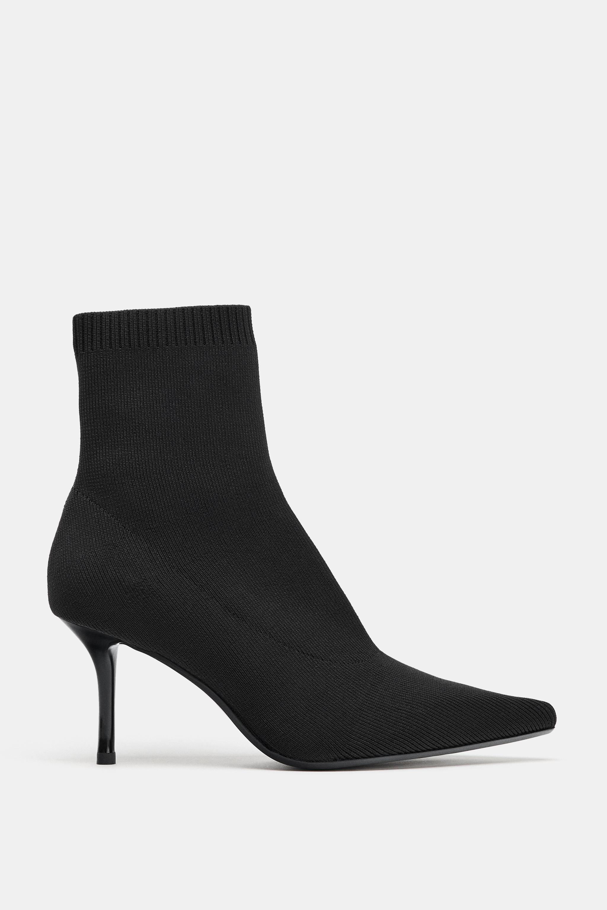 FABRIC ANKLE BOOTS Black ZARA India - Main Image