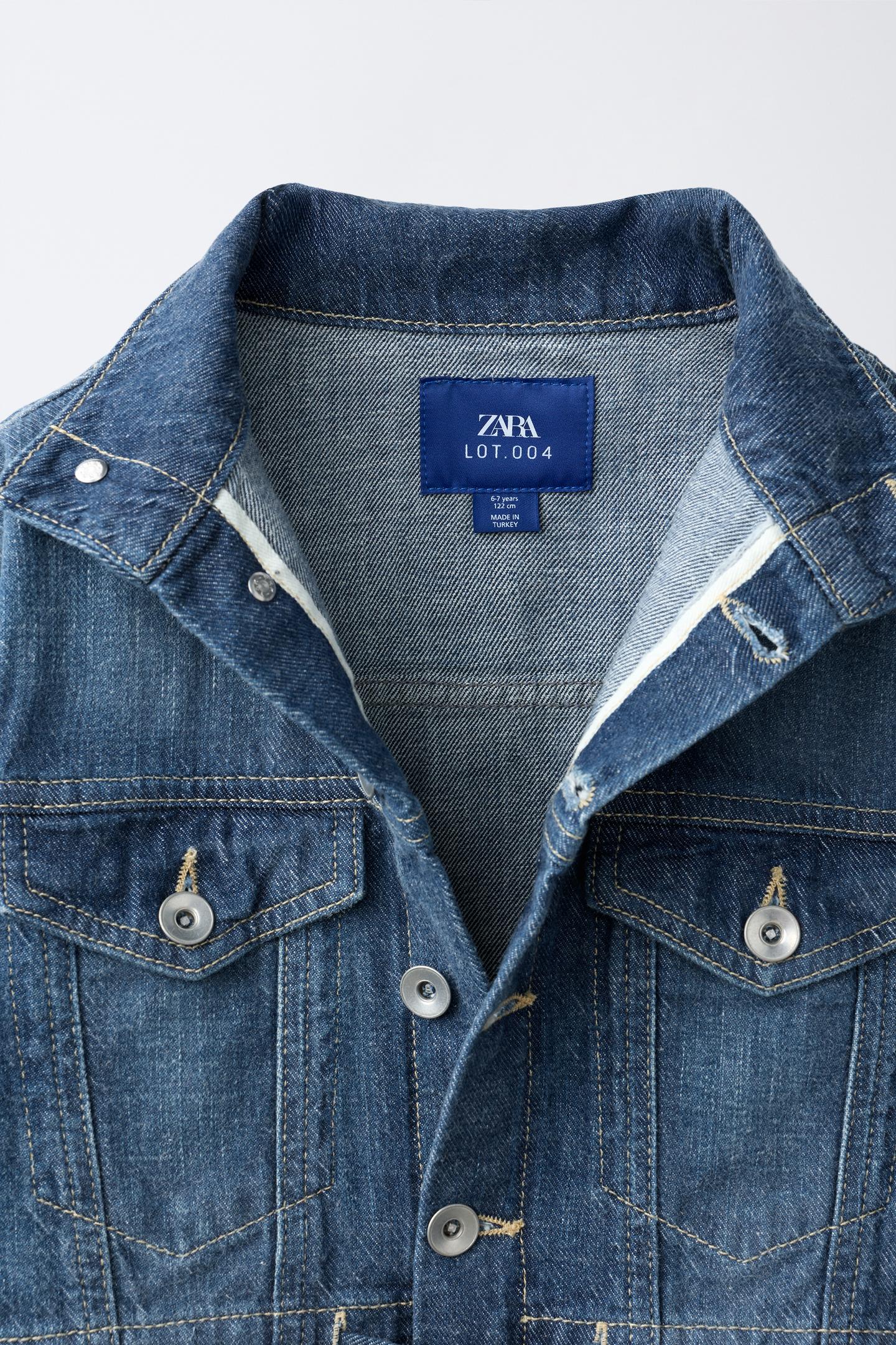 Детская куртка Zara Denim Jacket with Drawstring, цвет: Индиго — фото 3