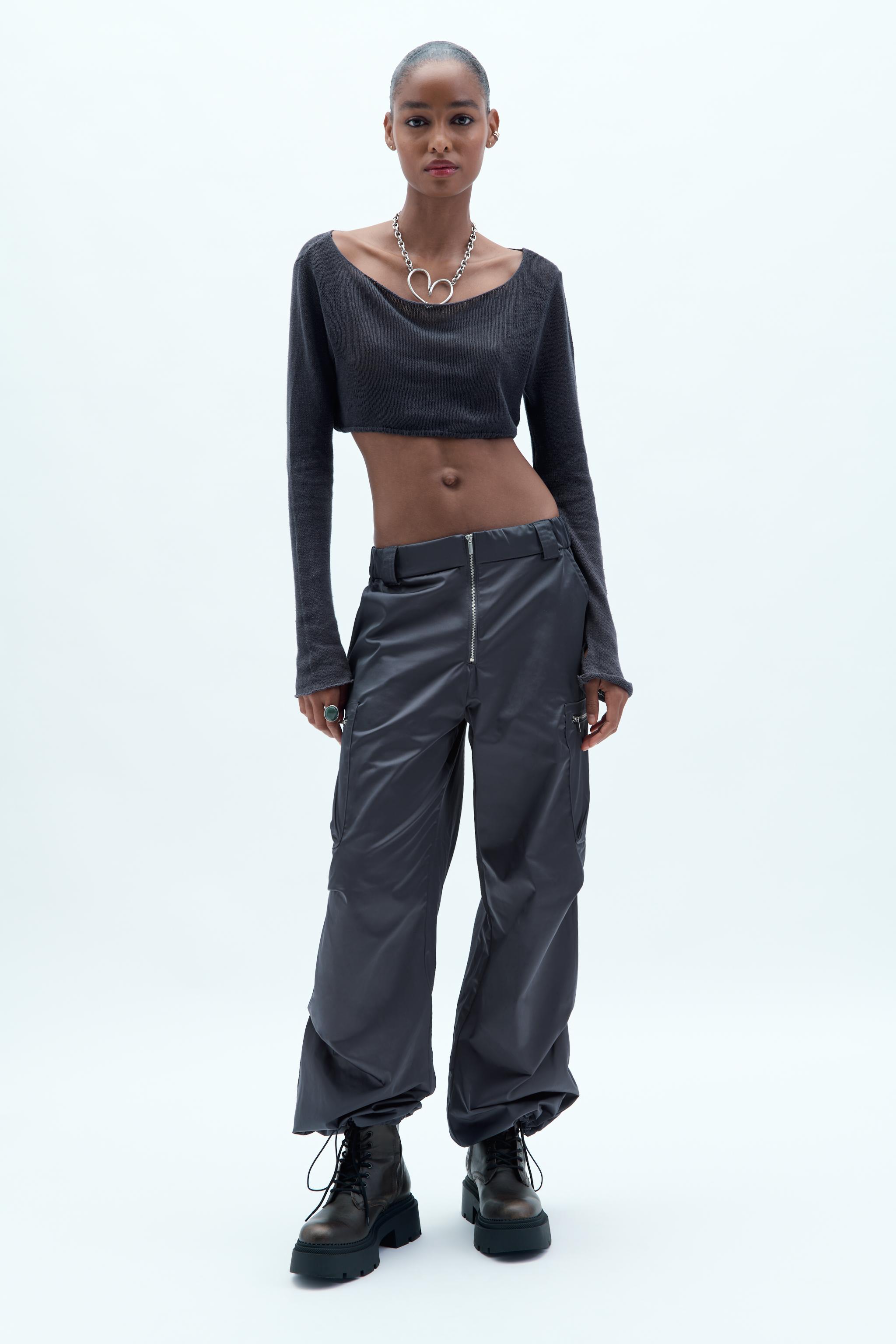 SATIN CARGO TROUSERS