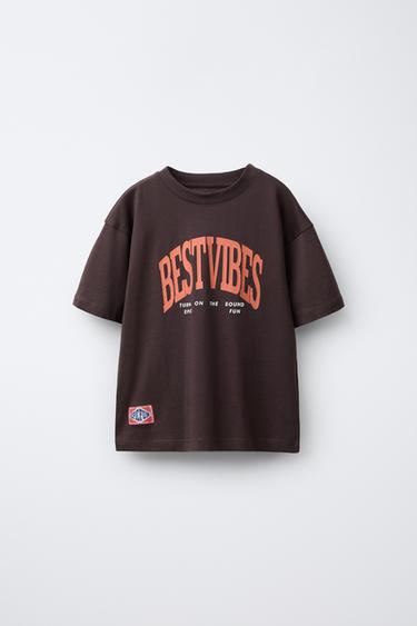 VARSITY T-SHIRT - Brown by Zara - Image 0