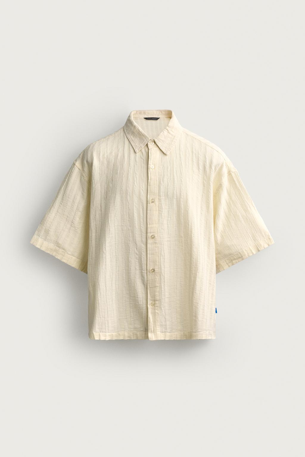 BOXY FIT JACQUARD STRIPED SHIRT