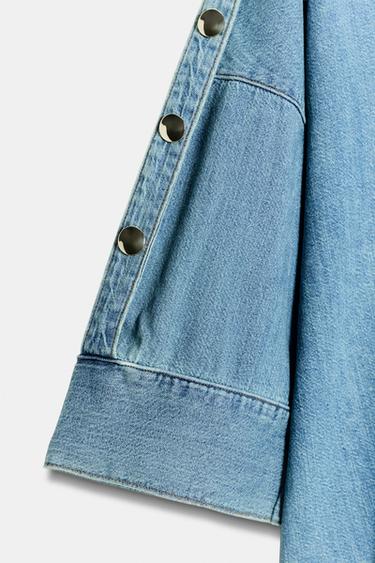 CHEMISE EN DENIM À MANCHES LARGES Z1975 - Indigo de Zara - Image 8