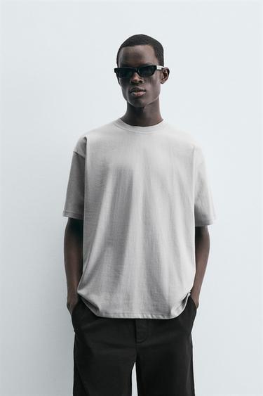CAMISETA BÁSICA HEAVY WEIGHT - Gris medio de Zara