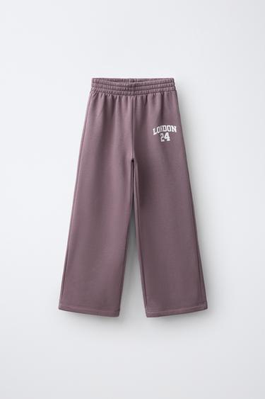 PANTALÓN WIDE LEG ESTAMPADO - Burgundy de Zara