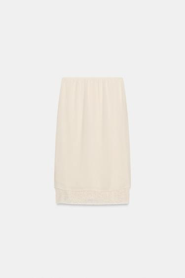 DOUBLE-EFFECT MIDI SKIRT - Ecru by Zara - Image 6
