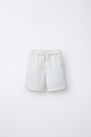 Zara ŠIROKE TEKSAS BERMUDE – Ekru