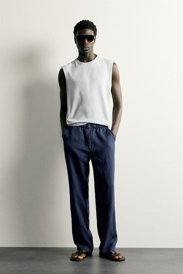 T-SHIRT DÉBARDEUR LÉGER COUPE RELAXED - Bleu ciel de Zara