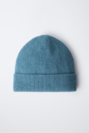 BONNET CANNELÉ 100% CACHEMIRE - Bleu chiné de Zara - Image 2