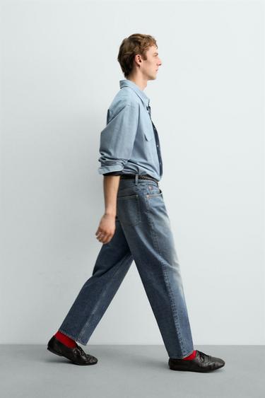 JEAN RELAXED STRAIGHT FIT AARON LEVINE X ZARA - Bleu moyen de Zara - Image 4