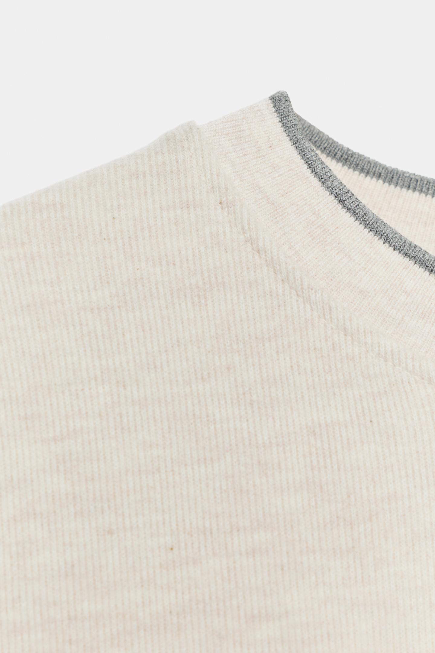 Женская толстовка Zara Soft Contrast-Stripe, цвет: Бежевый меланжевый — фото 7