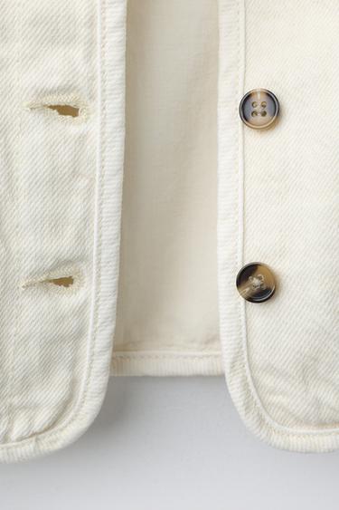 BLOUSON EN SERGÉ - Écru de Zara - Image 3