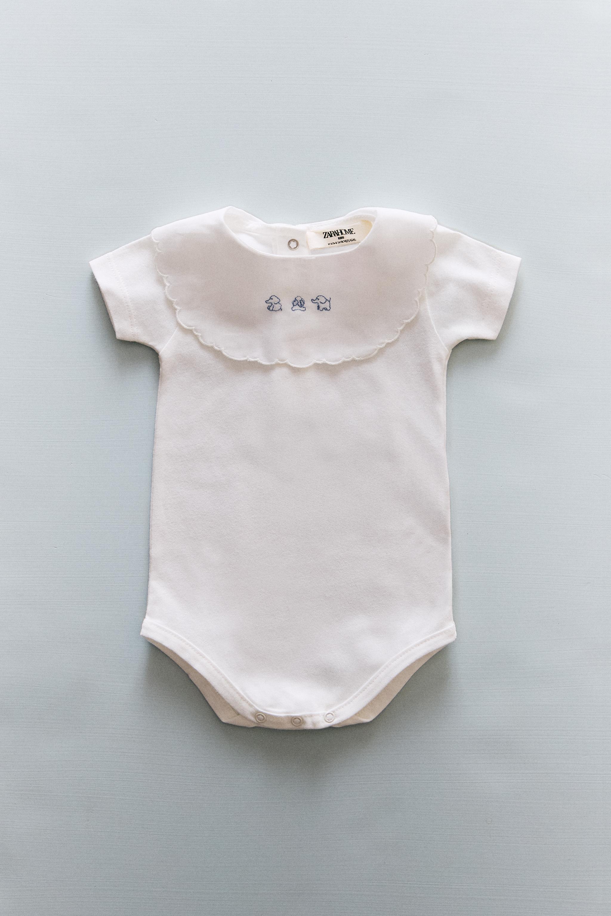 GRENOUILLÈRE BÉBÉ COURTE BRODÉE ÉLÉPHANT