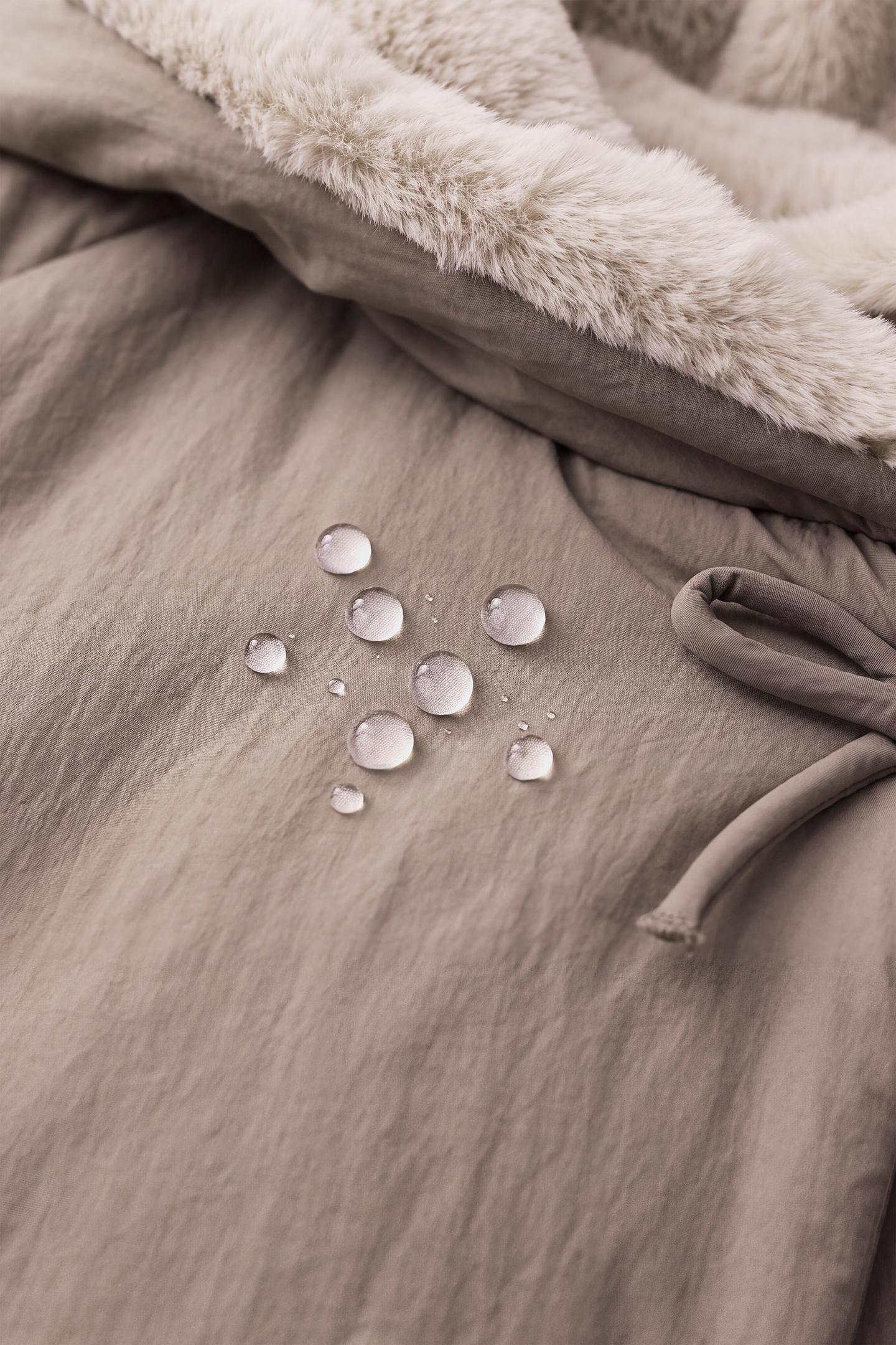 Детское пальто Zara Water-Repellent Faux-Fur, цвет: Коричневый / Серо-коричневый — фото 10