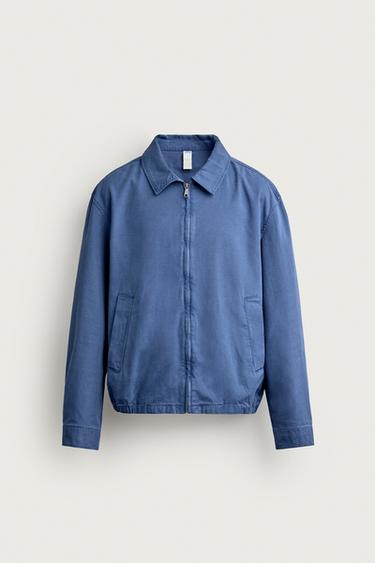 КУРТКА REGULAR FIT ИЗ ВАРЕНОГО ХЛОПКА — СИНИЙ от Zara