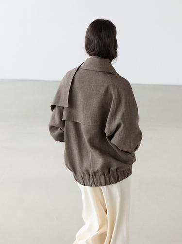 Chaqueta bomber fular melange lino - Carey de Zara